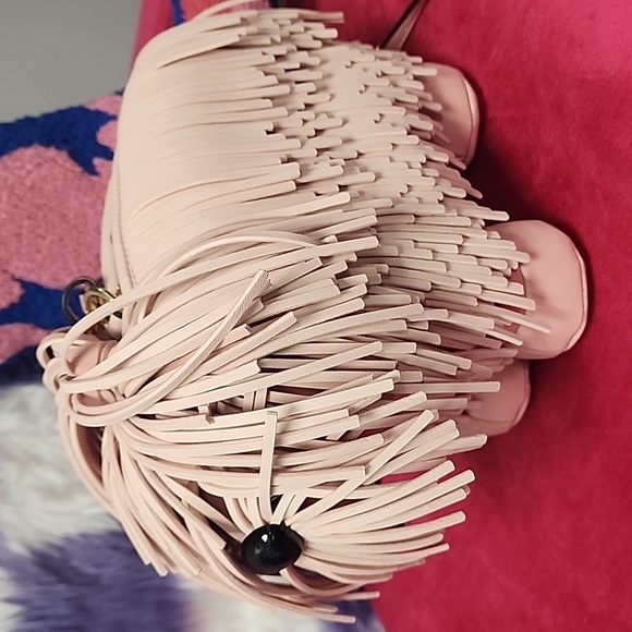 None Handbags - Shaggy Pink Dog Purse